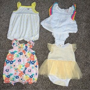 Baby Girl 0-3M Summer Romper Bundle Carter’s Cat & Jack Lot girls clothing lot